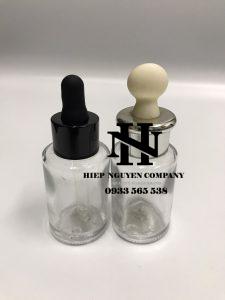 Chai thủy tinh Đựng mỹ phẩm đầu nấm dạng bóp 30ml